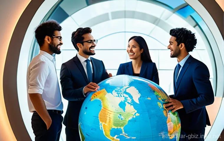 글로벌 비즈니스 전문가 업무 노하우 - **Cultural Understanding for Global Collaboration**
    "A vibrant, high-definition photo of a diver...