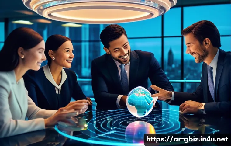 글로벌 비즈니스 글로벌 경영 이론 - **Prompt:** A vibrant, inspiring scene set in a sophisticated, sunlit office with large windows over...