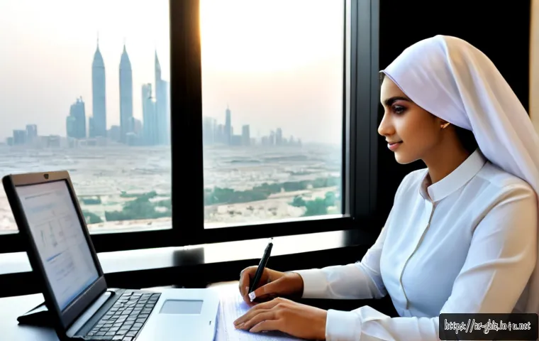 글로벌 비즈니스 자격증 취득을 위한 심화 학습 - Photorealistic advanced global business certification study scene for Arabic-speaking professionals,...